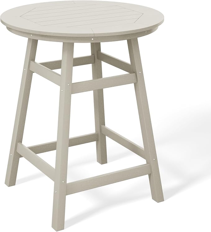Costaelm Patio Bistro Table, Outdoor Bistro Dining Pub Table by Costaelm