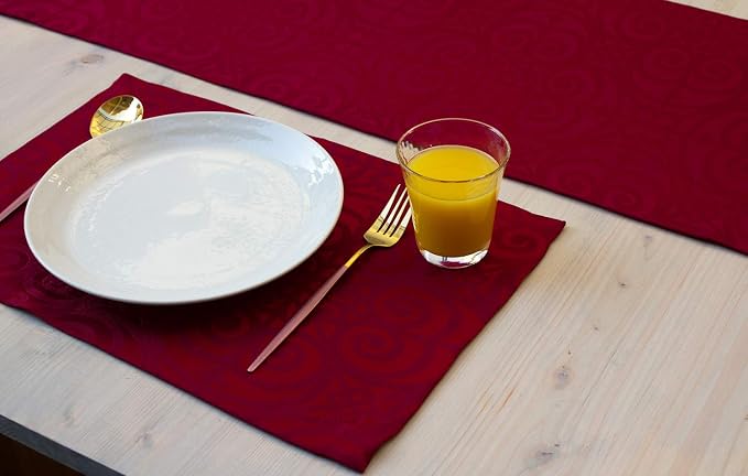 Red Table Runner 60 inch, Cranberry Dresser Scarf, Outdoor Coffee Table Runner - Image 5
