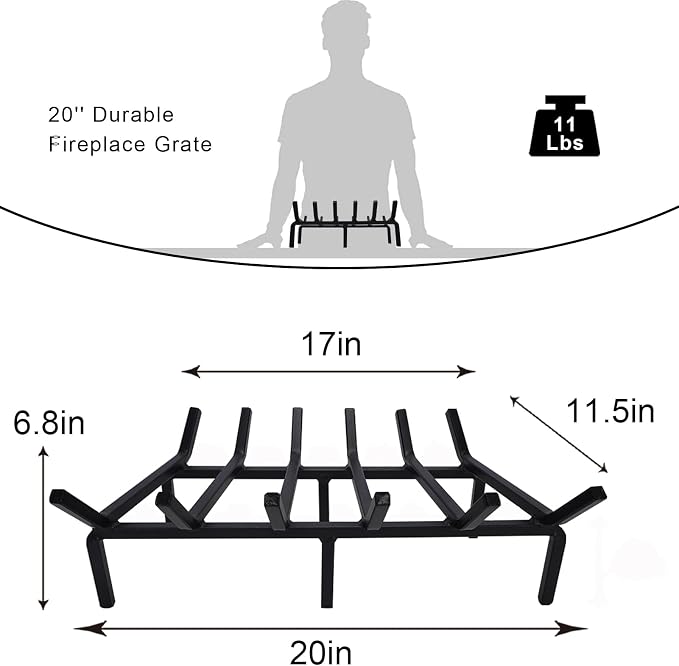 Heavy Duty Solid Steel Fire Grate - Image 2