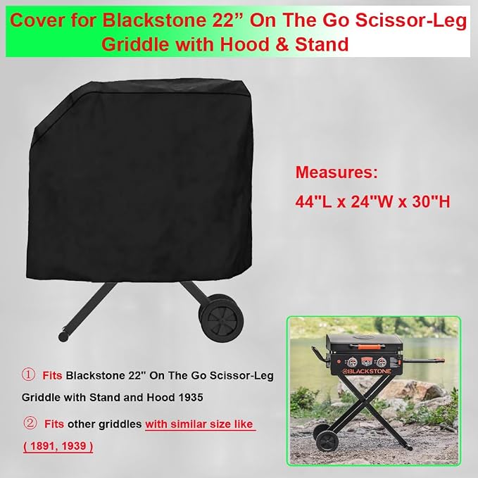 Griddle Cover for Blackstone On The Go 22 Inch Scissor-Leg Griddle - Image 2