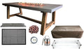 Elementi | Bundle Sonoma Gas Fire Pit Cast Concrete Rectangular Dining Fire by AMSFireplaceInc