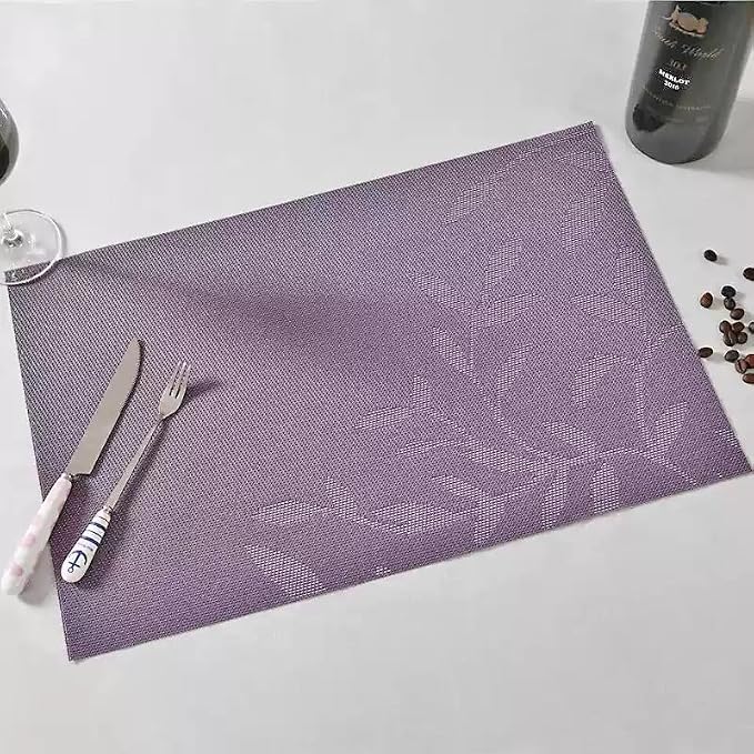 Leaf Placemats Set of 4, Non-Slip Heat-Resistant 18" x 12" Vinyl Washable - Image 4