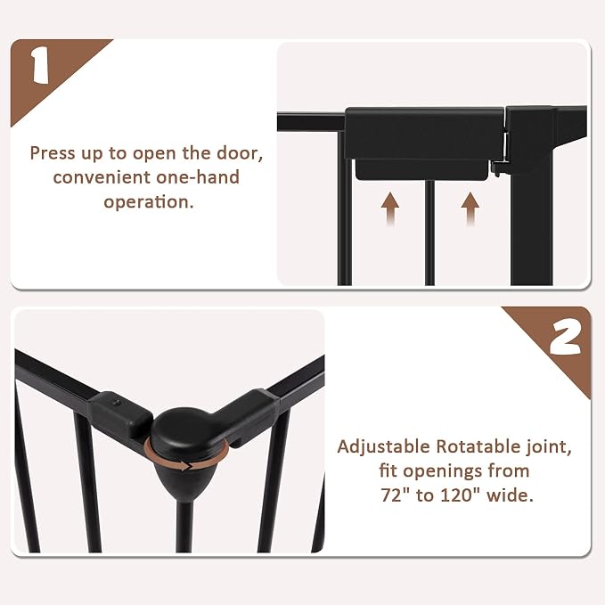 AUXSOUL 118" Wide Baby Gate Metal Safety Playpen - Image 5