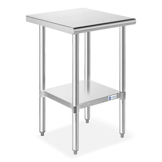 GRIDMANN Stainless Steel Work Table 18 x 24 Inches, NSF Commercial Kitchen Prep by GRIDMANN