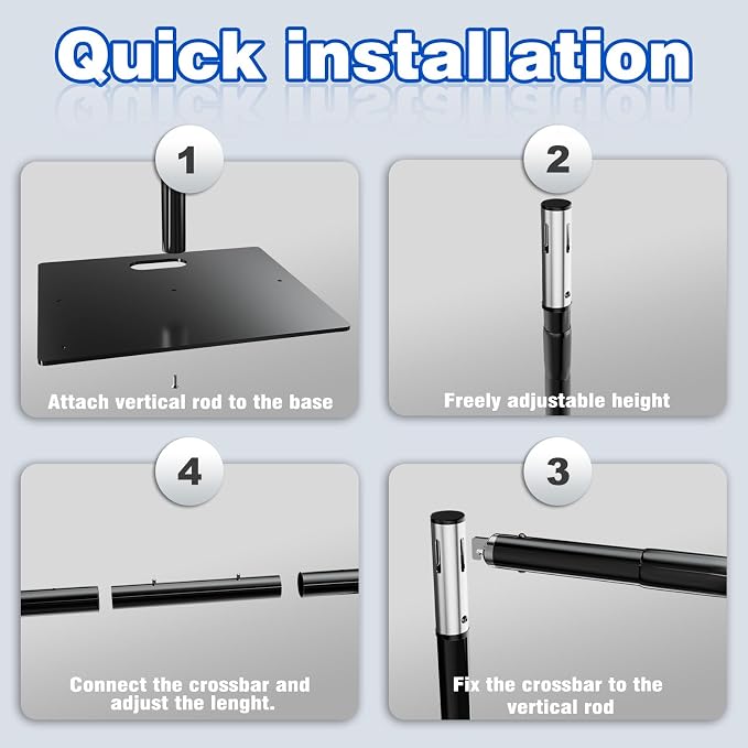 Pipe and Drape Backdrop Stand 10ftx10ft Adjustable Background Support System - Image 7
