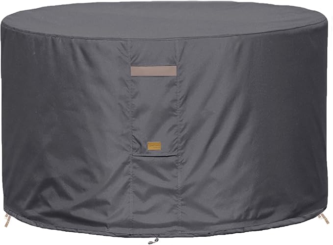 Fire Pit Cover 600D Heavy Duty Waterproof Fabric by GardenBalsam