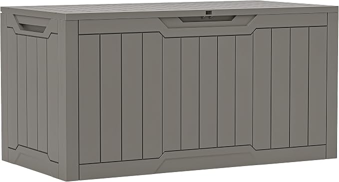 YITAHOME 100 Gallon Outdoor Storage Box, Large Water Resistant Resin Deck Box by YITAHOME