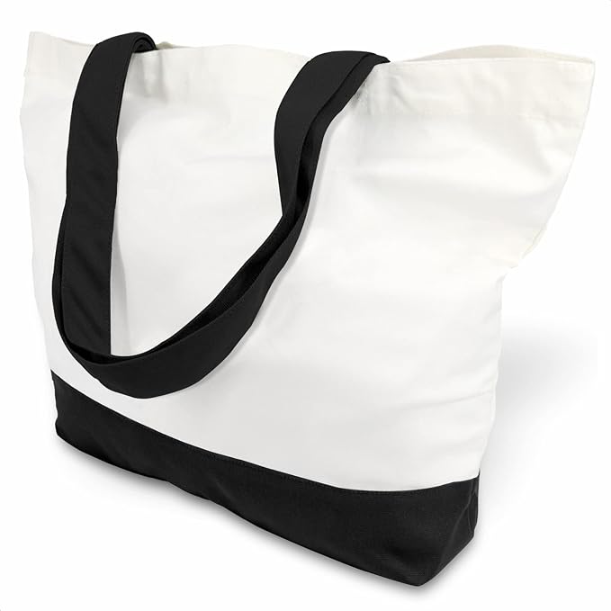 TOPDesign 24-Pack Super Strong Large 12oz Cotton Canvas Tote Bags, Reusable by TOPDesign