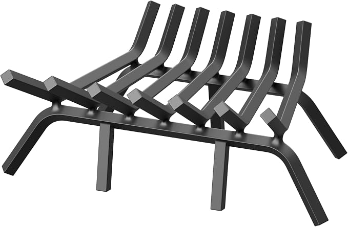 Fireplace Grate 21 Inch with 7 Support Legs, Solid Steel Heavy Duty Fireplace by Jusgym