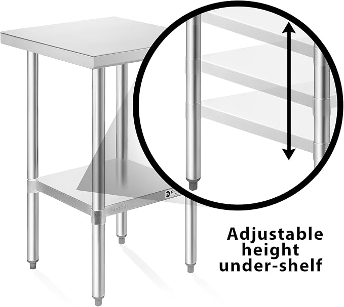KUTLER Stainless Steel Table 24 x 18 Inches, NSF Heavy Duty Commercial Kitchen - Image 4