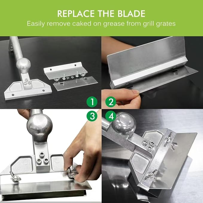 6" Stainless Steel Griddle Scraper Blades 6 Pack, Razor Sharp Grill Scraper - Image 8