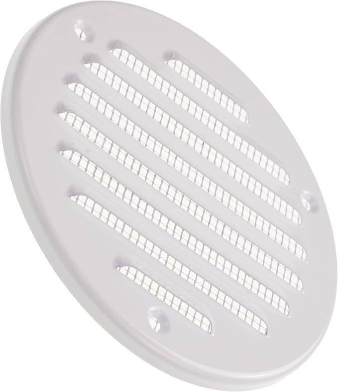 Vent Systems - 4 Inch White Metal Round Soffit Air Vent Grille Cover, Register - Image 7