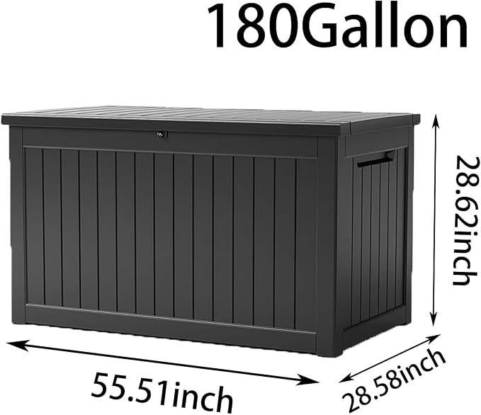 180 Gallon Large Resin Outdoor Storage Deck Box, - Image 2