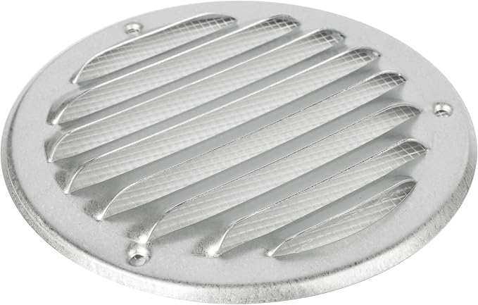 Repa Market 4 Inch Round Air Vent Cover/White Galvanized Steel Louvered Grill - Image 9