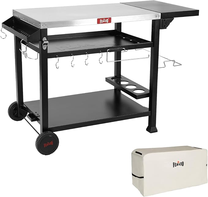 Outdoor Grill Table Cart, Pizza Oven Stand by Idealforcook