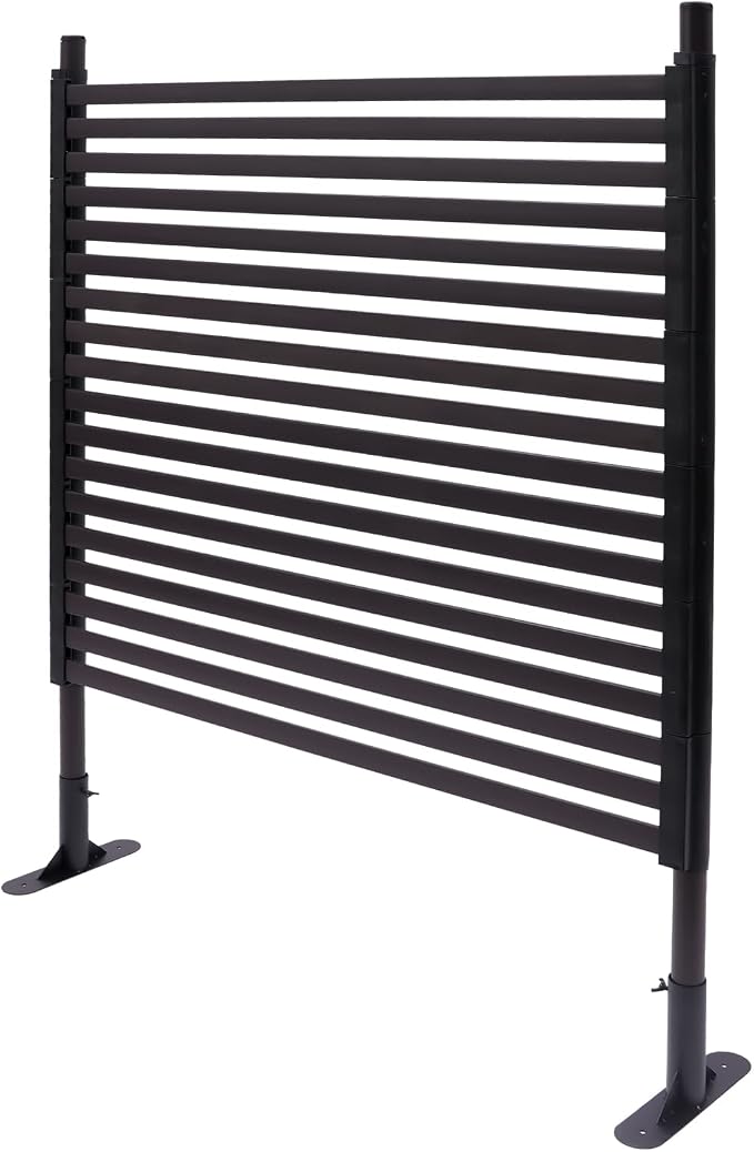 Outdoor Freestanding Privacy Screens, 35.4" W x 47" H Metal Slatted Decorative - Image 4