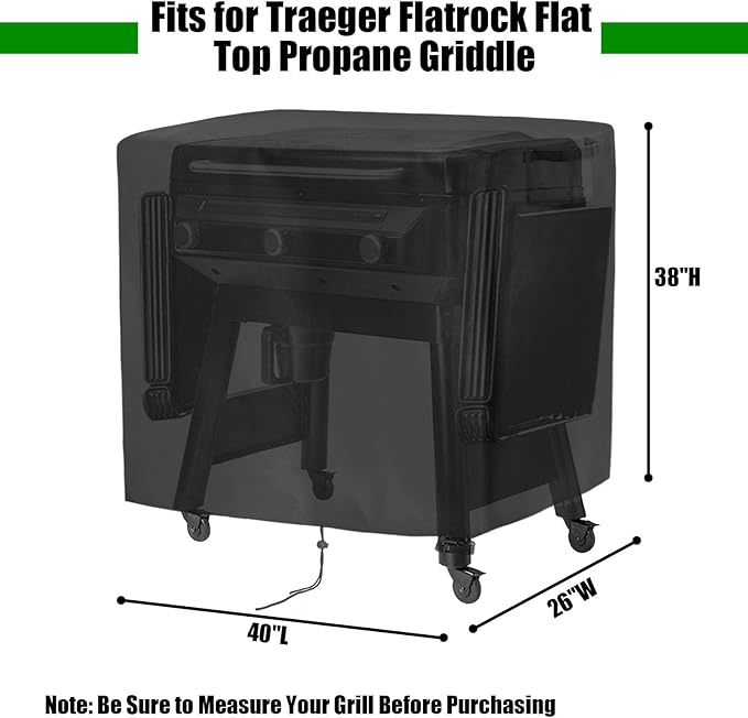 Grill Cover for Traeger Flatrock 3 Cooking Flat Top Propane Griddle, Heavy Duty - Image 2