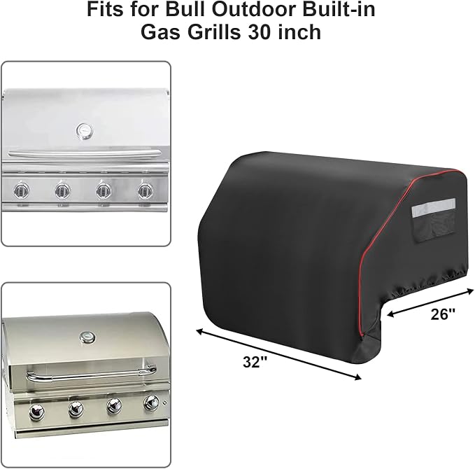 32 Inch Built–in Grill Cover for Bull 45005, Built-in Gas Grill Top Cover for - Image 2