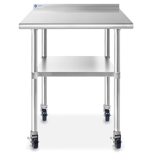 GRIDMANN Stainless Steel Table 36 in. x 24 in., NSF Commercial Kitchen Prep & - Image 2