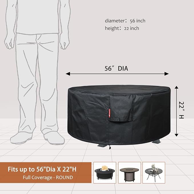 SheeChung Fire Pit Cover Round 56”D X 22”H - Image 2