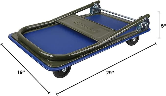 Olympia Tools Foldable Push Cart Dolly - 300 Lb. Capacity Heavy Duty Platform - Image 6