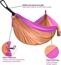 Hammock for Two, 125 x 79 Inch Peach and Pink Nylon, 500 lb Capacity