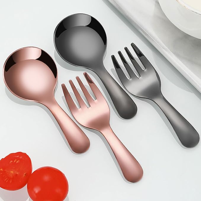 2 Pcs Portable Fork Spoon Tableware Portable Spoon and Fork Set Cutlery - Image 6