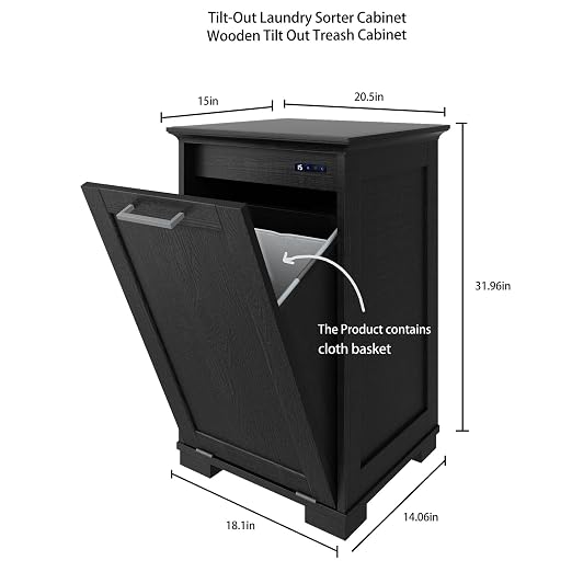 OLD CAPTAIN Wooden Tilt Out Trash Cabinet, Wooden Kitchen Garbage Can Free - Image 5
