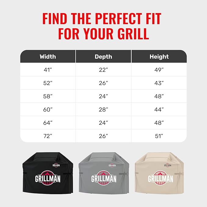 Grillman Grill Cover, BBQ Outdoor Grill Covers, Gas Grills, Waterproof - Image 6