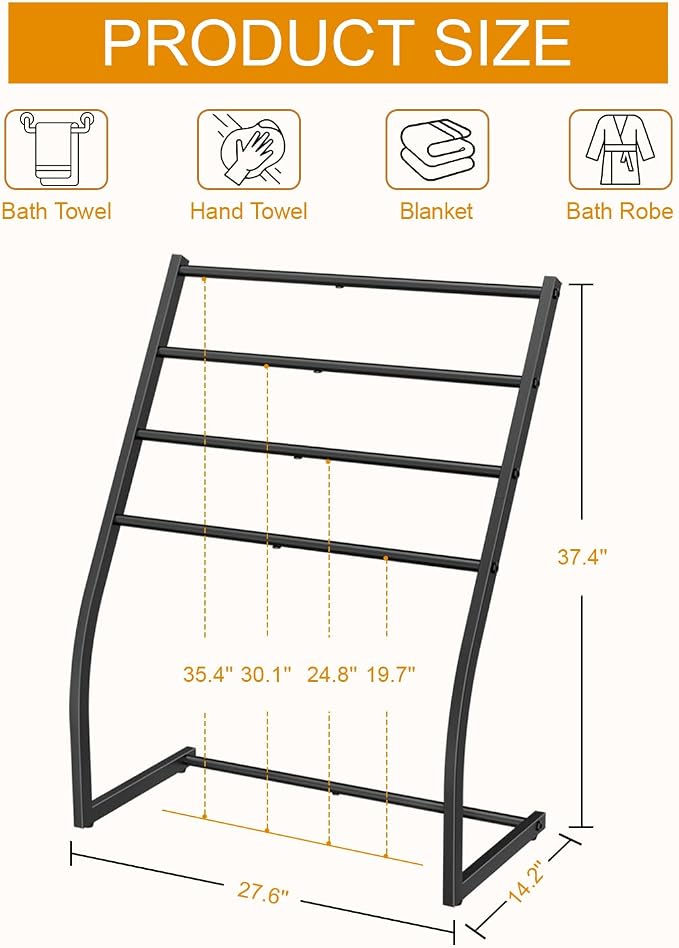 Honiter Towel Racks for Bathroom, Free Standing Towel Rack, Pool Towel Racks - Image 5