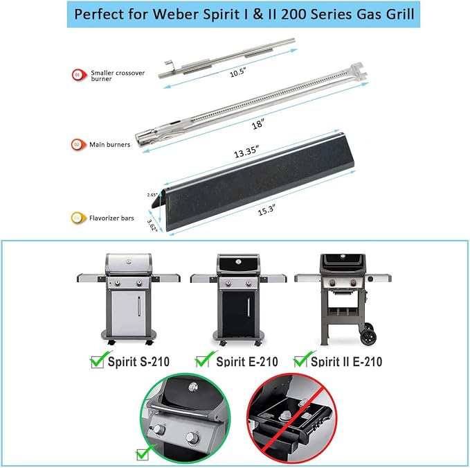 Spirit e210 7635 Flavorizer Bars and 69785 67024 Burner - Image 2