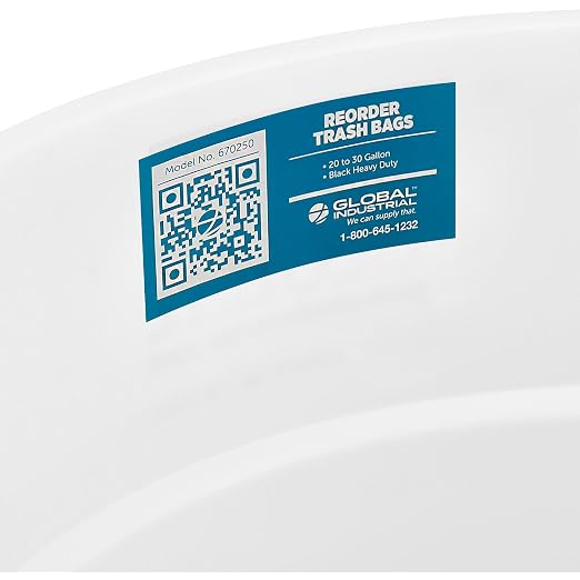 Global Industrial Commercial Round Trash Can, 32 Gallon Capacity, Plastic - Image 5