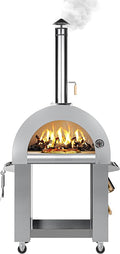 KoolMore 32 in. Outdoor Wood Fired Pizza Oven in Stainless-Steel by KoolMore