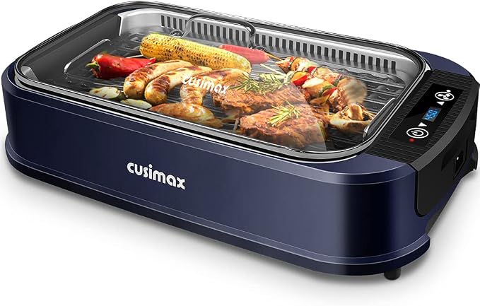 Indoor Grill CUSIMAX Electric Smokeless Grill Portable Korean BBQ by CUSIMAX
