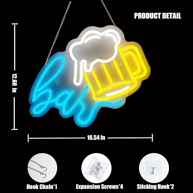 Beer Bar Neon Sign, LED beer Light Up Bar Sign - Image 4