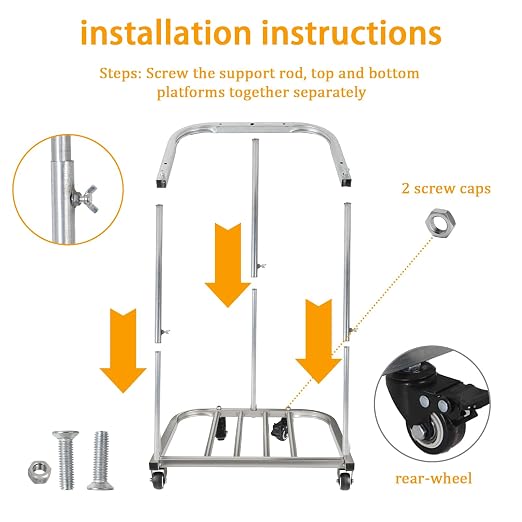4-Wheel Trash Bag Holder, Outdoor Metal Leaf Bag Holder Stand, Garbage Bag - Image 2