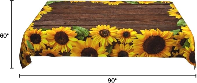 Worltoldb Sunflower Tablecloths Polyester Table Cloth - Image 8