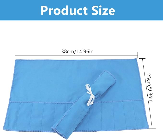 ikaufen 8/10Pcs Silver Storage Bags Anti Tarnish Flannel Protector Bags Blue - Image 2