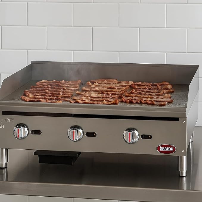 Kratos 36" Wide Commercial Countertop Griddle, Gas Hot Plate - Image 3