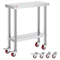 VEVOR Stainless Steel Work Table 30 x 12 x 34 Inch, 700 LBS Load Capacity by VEVOR