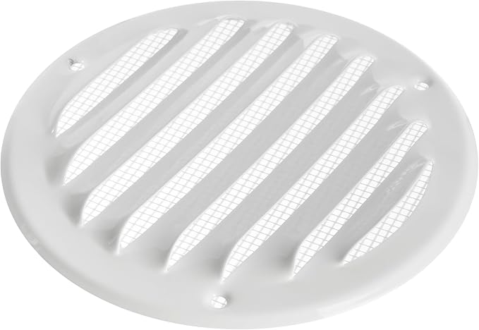 Repa Market 5-Pack 4 Inch Round Air Vent Cover/White Galvanized Steel Louvered - Image 9