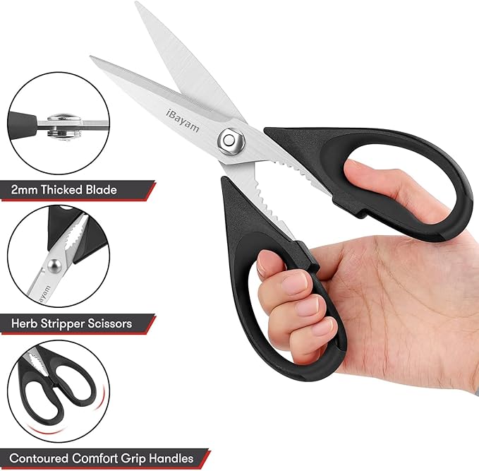 iBayam Stocking Stuffers for Men, Kitchen Scissors All Purpose Kitchen Shears - Image 4