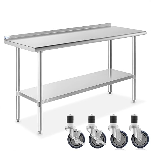 GRIDMANN Stainless Steel Table 60 in. x 24 in., NSF Commercial Kitchen Prep & by GRIDMANN