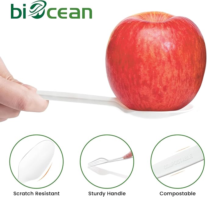 Extra Heavyduty Compostable Spoons Disposable Cutlery No Plastic Spoons Large - Image 2