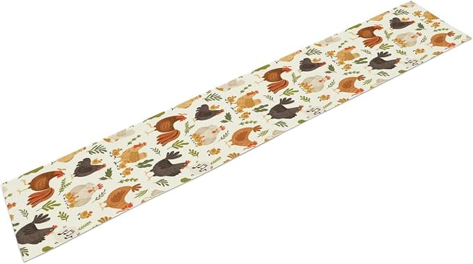 Cute Roosters Chickens Table Runners, Rustic Farm Animals Hen Table Runner - Image 8