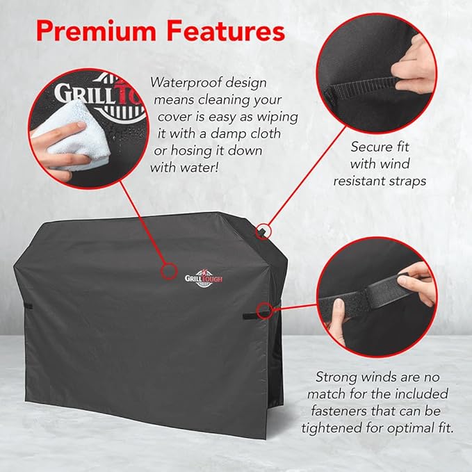 Heavy Duty BBQ Grill Cover for Outdoor Grill, 72 Inch – Waterproof, Weather - Image 4