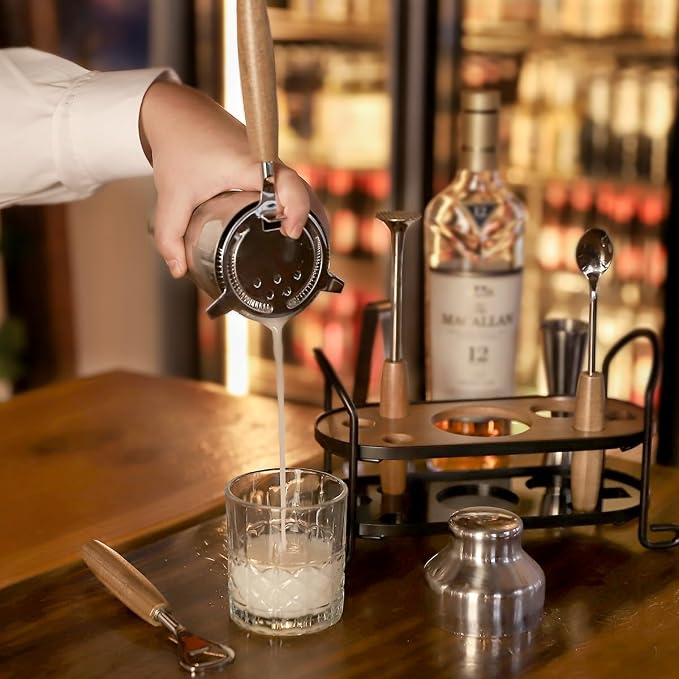 Cocktail Shaker Set with Stand, Mixology Bartender Kit - Image 4