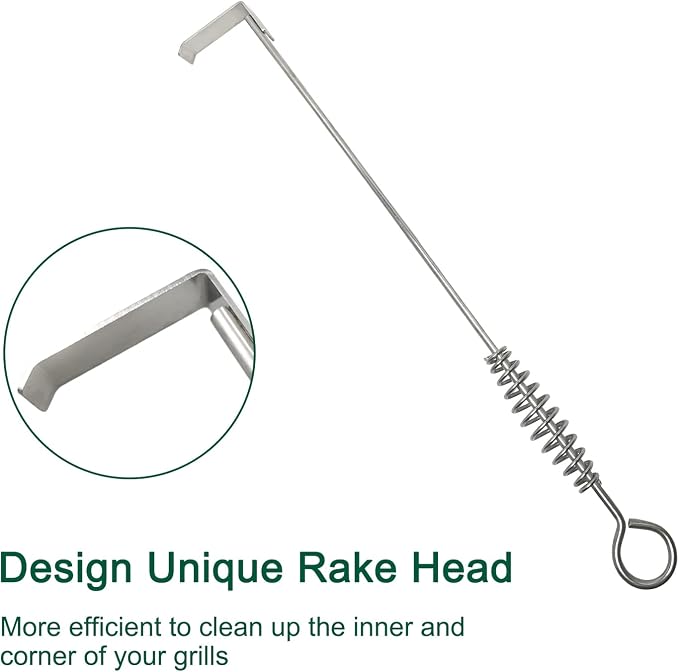 17.5" BBQ Ash Tool Poker Rake, Charcoal and Grill Cleaning Ash Tools - Image 3