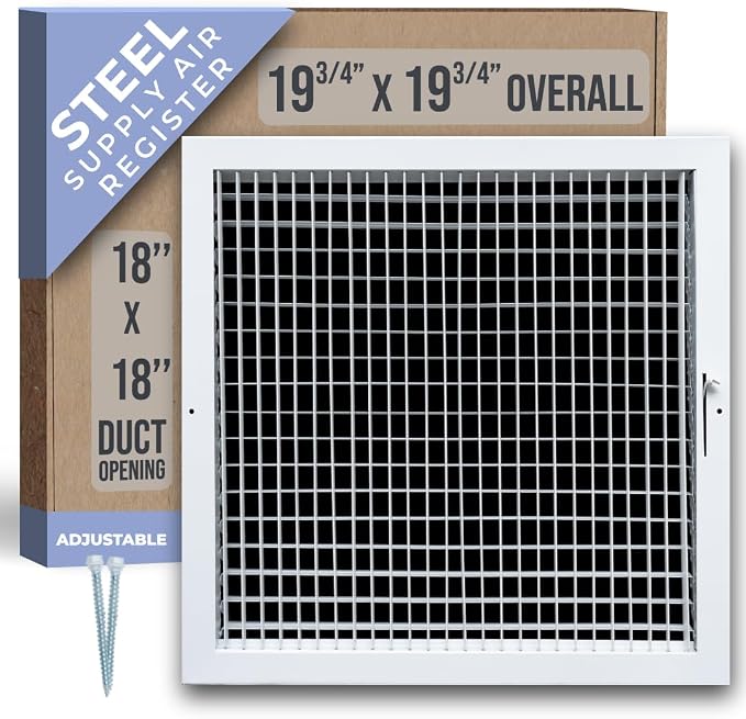 Fits 18x18 Duct Opening Steel Adjustable Air Supply Grille by Handua | Register by Handua