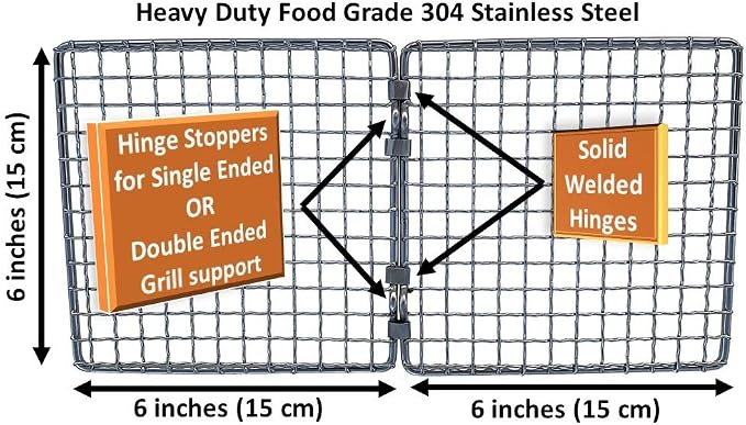 Portable Bushcraft Stainless BBQ Cooking Grill Grate, Bamboo Cutting Board - Image 3